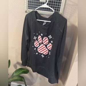 Paw print pajama sweater